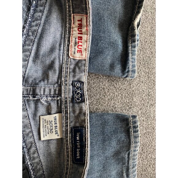 men True blue jeans 30 x 30 low rise boot 5 Pocket Factory distresed - Picture 4 of 10